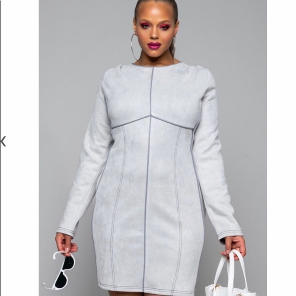 AKIRA FAUX SUEDE MIMI DRESS